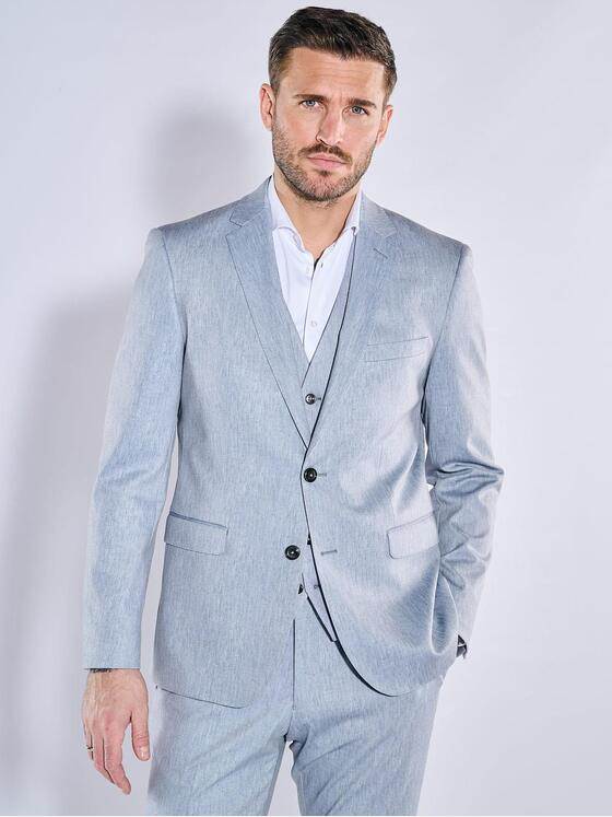 emilio adani Herren Anzug-Sakko strukturiert Blau 38446