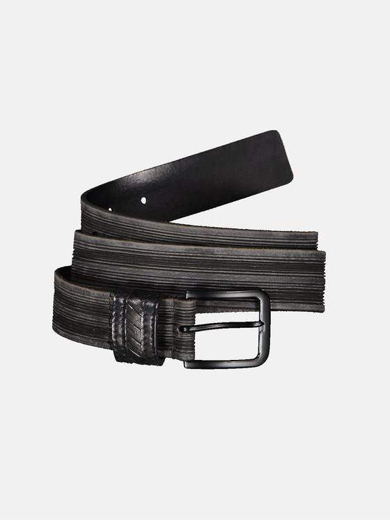 engbers Herren Ledergürtel geprägt Dunkelgrau 33901