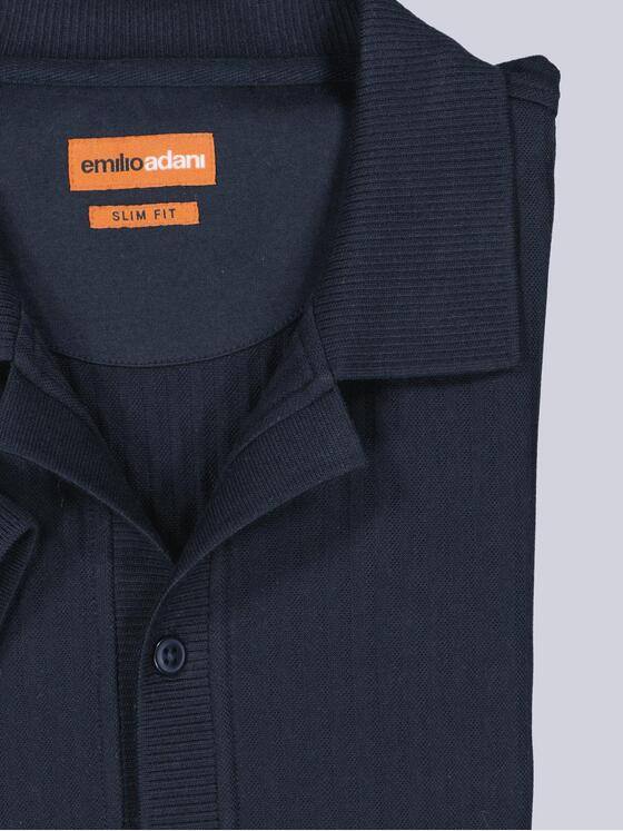 emilio adani Herren Poloshirt mit Knopfleiste Saphirblau 40790
