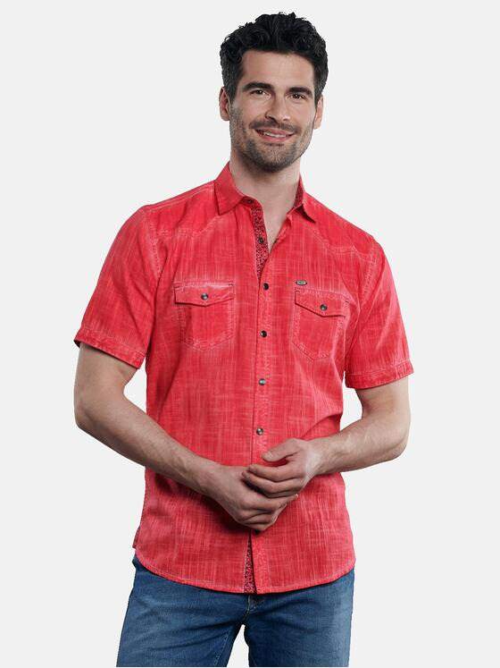 engbers Herren Kurzarm-Hemd aus Leinenmix Rot 31688