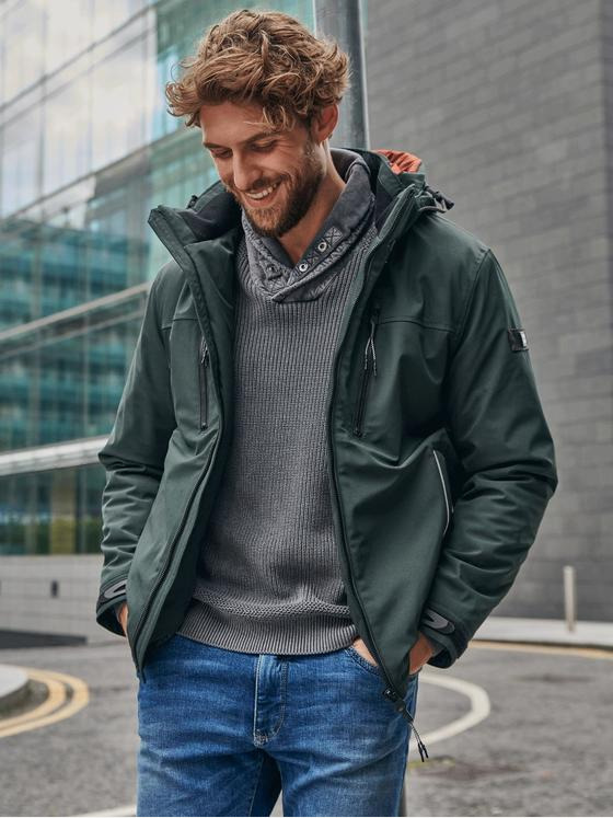 engbers Herren Funktionsjacke mit abnehmbarer Kapuze Tannengruen 33558