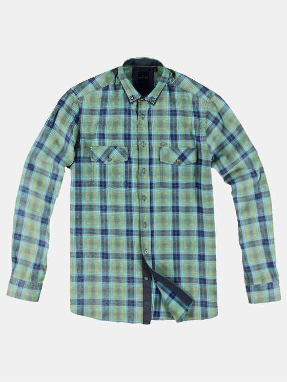 engbers Herren Speziell gewaschenes Karohemd Gruen 31271