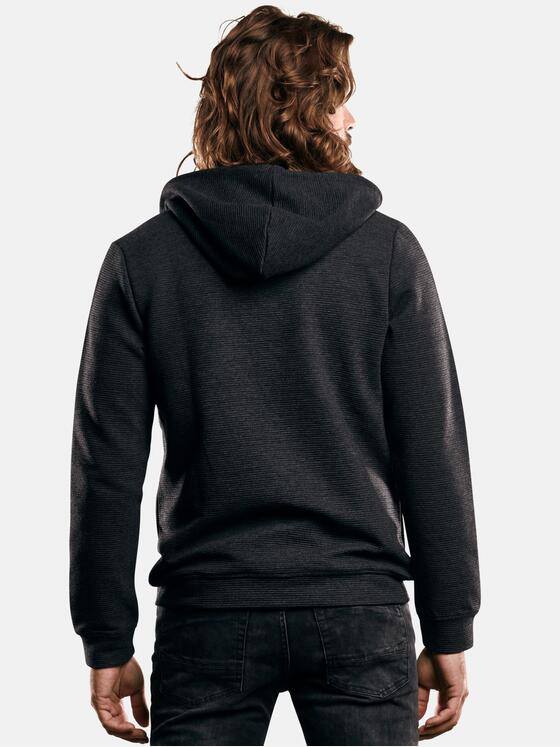 emilio adani Herren Hoodie im stylischen Ripp-Design Anthrazit 29284