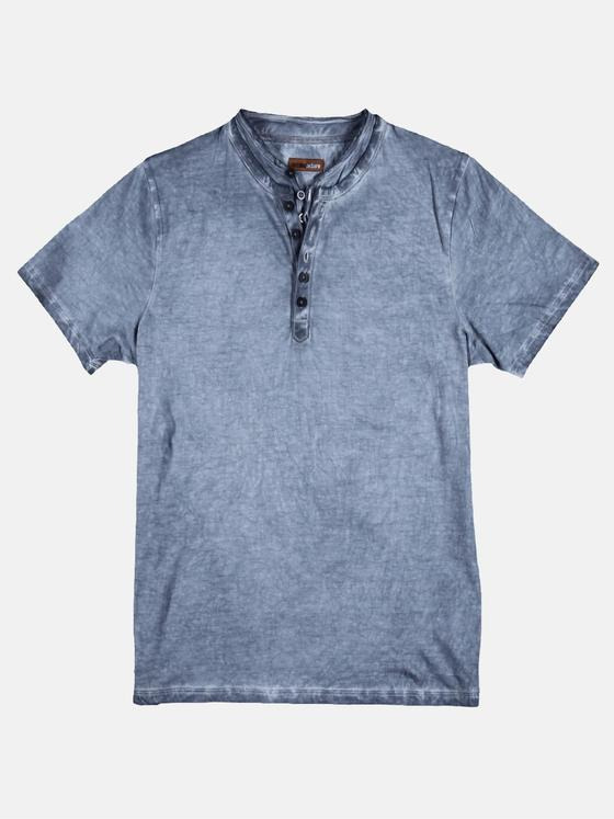 emilio adani Herren Henley T-Shirt Blau 29254