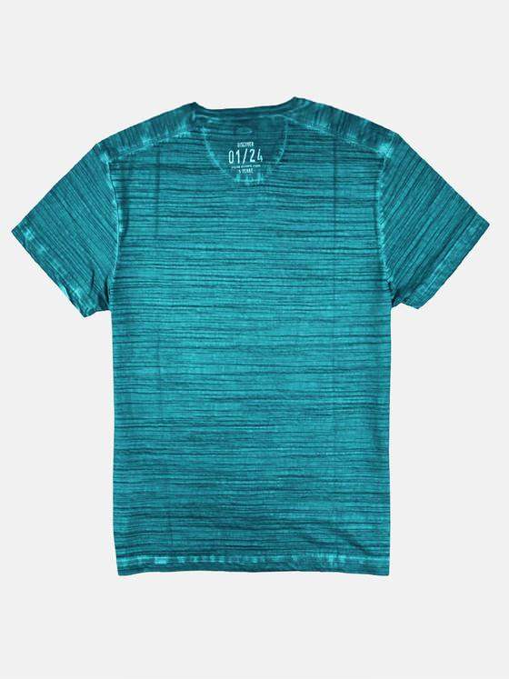 engbers Herren T-Shirt in Flammgarnoptik Petrol 29238