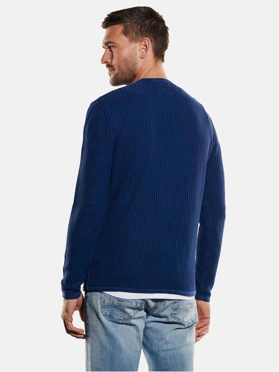 emilio adani Herren Pullover uni Blau 35322