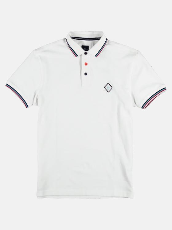 engbers Herren Poloshirt mit angesagten Kontrastdetails Reinweiss 29211