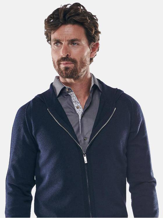 ENGBERS GERMANY Herren Cardigan mit Seidenanteil Saphirblau 30524