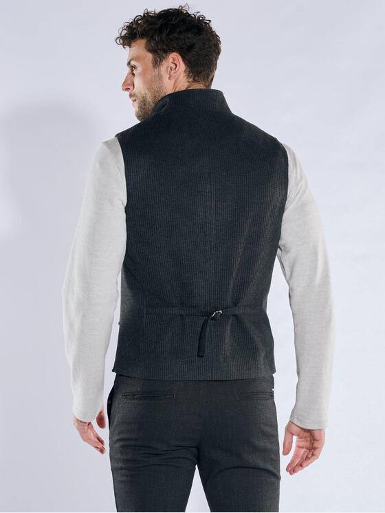 emilio adani Herren Sakko-Weste mit Zipper Anthrazit 39896