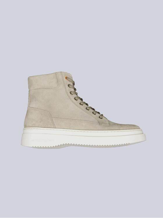 emilio adani Herren Sneaker-Boot aus Leder Beige 33552
