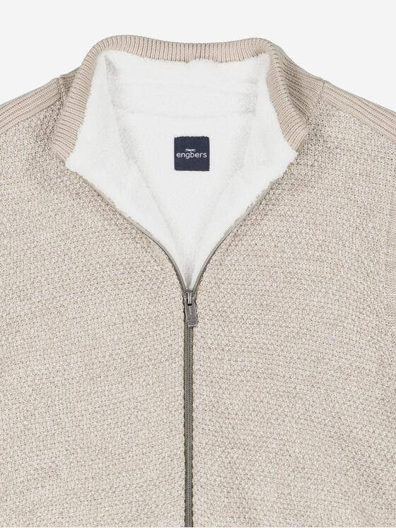 engbers Herren Strickjacke mit Zipper Braun 37614