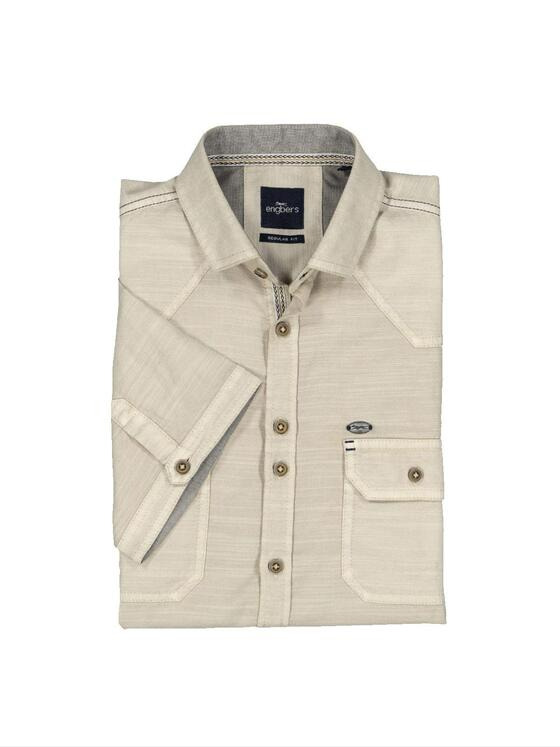 engbers Herren Kurzarm-Hemd regular Beige 36872