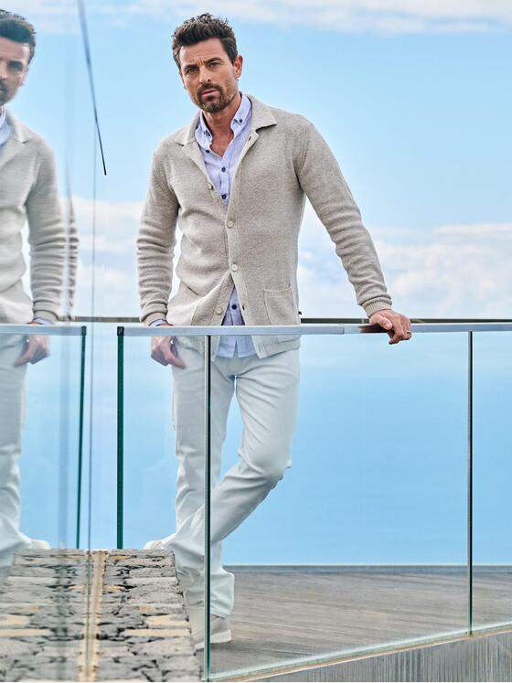 ENGBERS GERMANY Herren Strick-Sakko aus italienischem Garn Naturweiss 38826