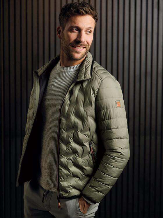 emilio adani Herren Steppjacke slim fit Grün 38285