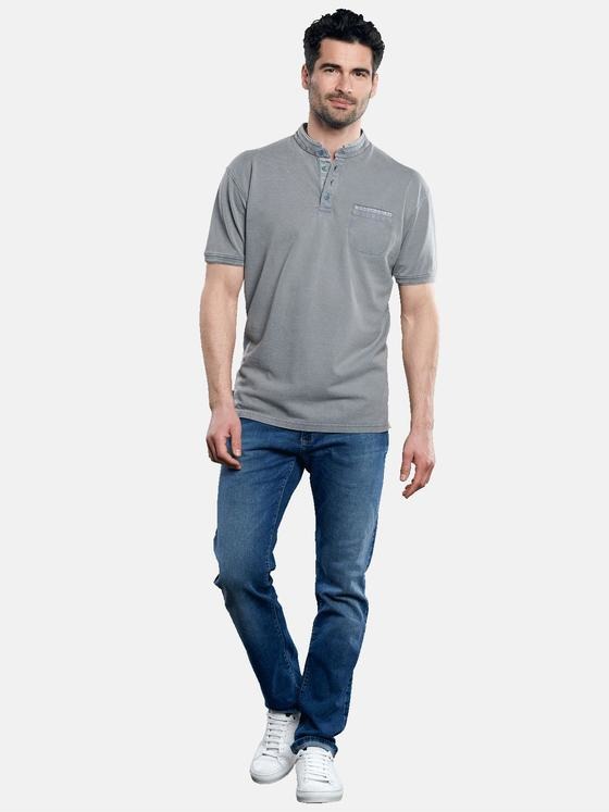 engbers Herren Serafinoshirt mit Stehkragen Grau 31106