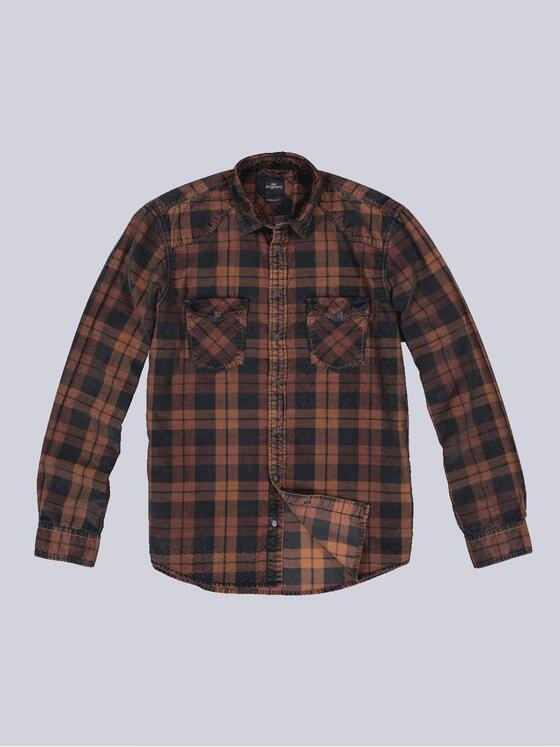 engbers Herren Langarm-Hemd aus Cord Dunkelorange 33667