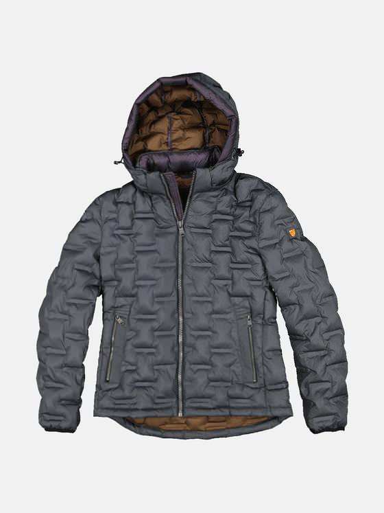 emilio adani Herren Steppjacke mit Kapuze Grau 33284