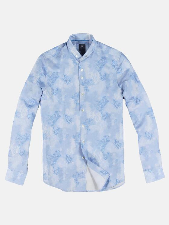 ENGBERS GERMANY Herren Langarm-Hemd aus Leinen Blau 31643