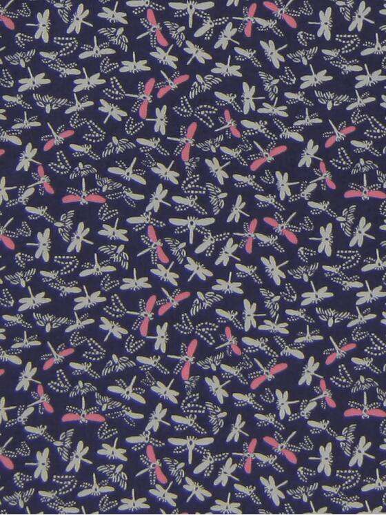 engbers Herren Modische Comfort-Stretch-Hemd mit Libellen-Print Saphirblau 29635