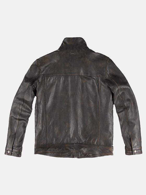 engbers Herren Lederjacke mit abnehmbarem Kragen Dunkelbraun 31847