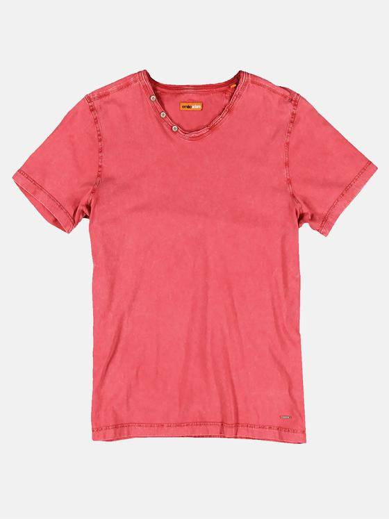 emilio adani Herren V-Neck T-Shirt aus super softem Baumwollmaterial Violett 30579
