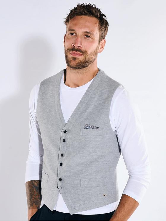 emilio adani Herren Sakko-Weste slim fit Grau 36378