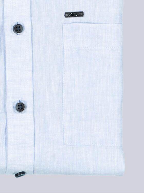 engbers Herren Langarm-Hemd aus Leinen Hellblau 38582