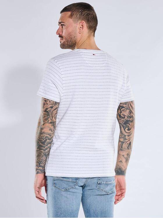 emilio adani Herren Rundhals T-Shirt Reinweiss 40462