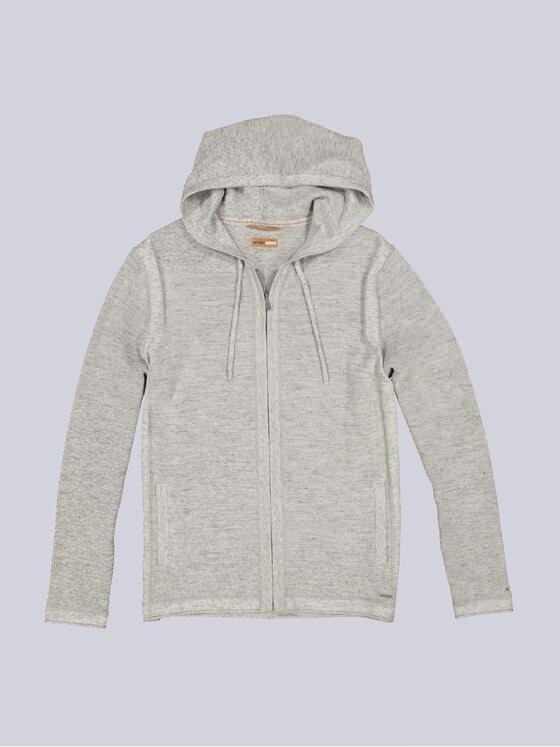 emilio adani Herren Strickjacke mit Kapuze Weiß 35594