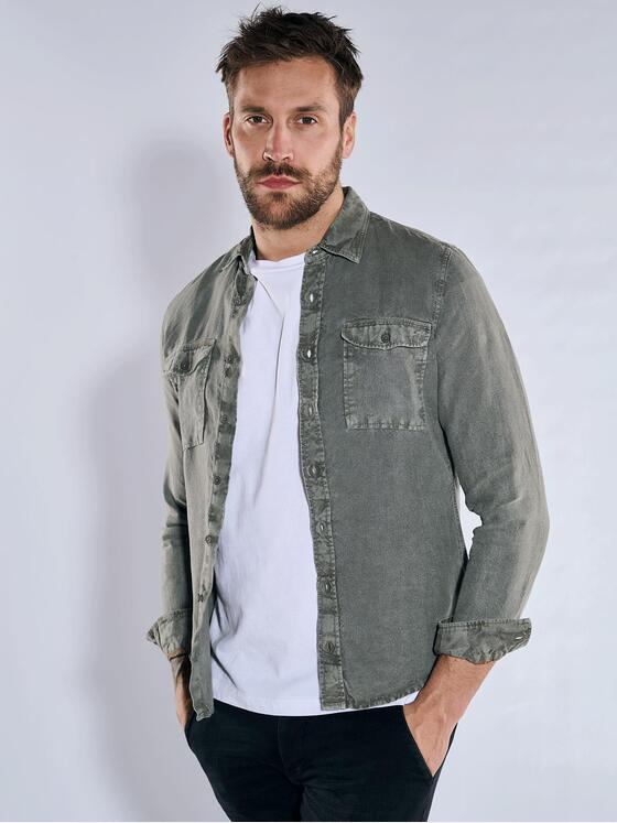 emilio adani Herren Langarm-Hemd slim fit Grün 36597