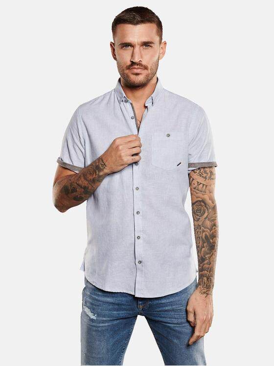 emilio adani Herren Kurzarm-Hemd gestreift Blau 34958