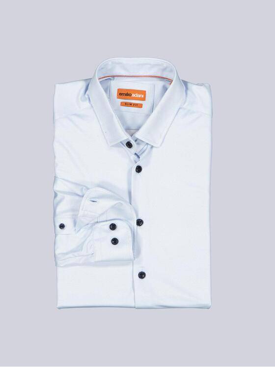 emilio adani Herren Langarm-Hemd aus Jersey Hellblau 36020