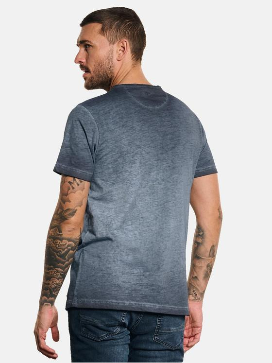 emilio adani Herren Henley T-Shirt Blau 32765
