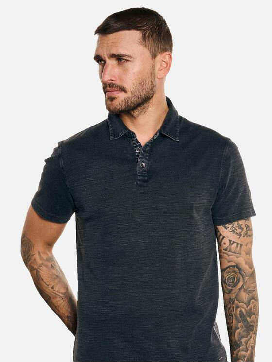 emilio adani Herren Polo-Shirt strukturiert Grau 33017