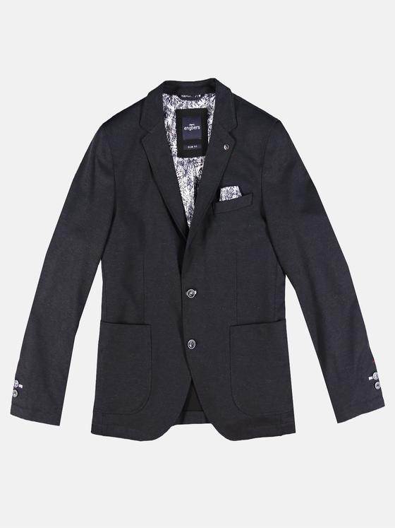 engbers Herren Freizeit-Sakko mit dezenter Musterung Schwarz 30002