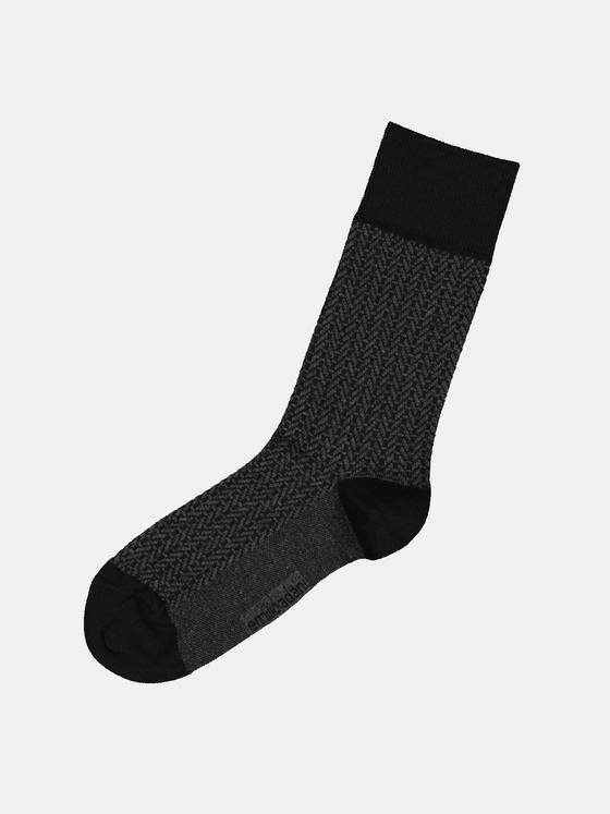 emilio adani Herren Socke aus Bio-Baumwolle Schwarz 34055