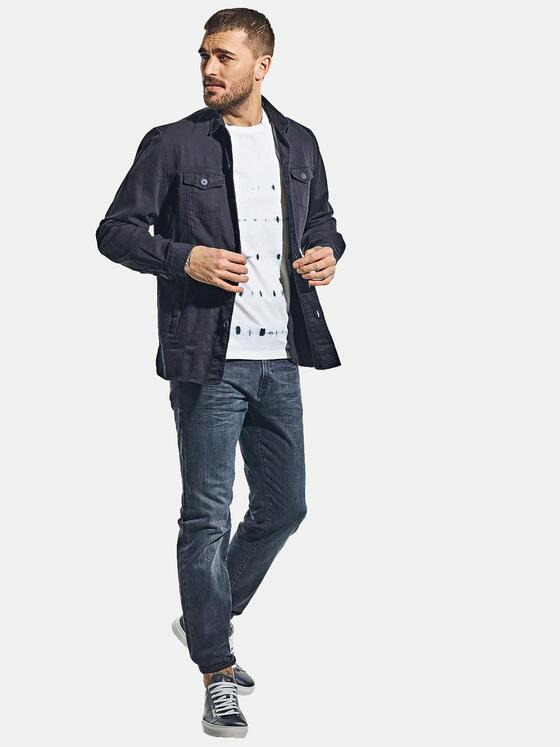 emilio adani Herren Overshirt in Canvas-Qualität Blau 31152