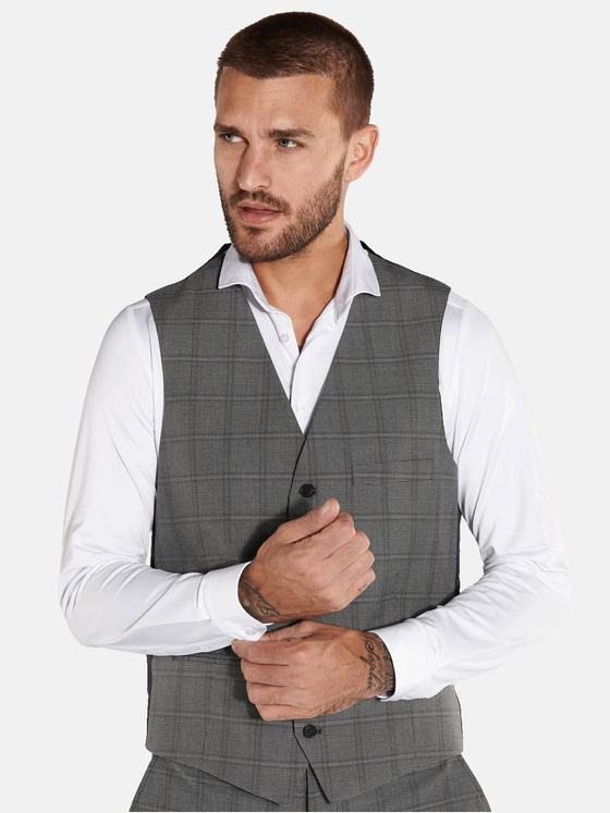 emilio adani Herren Anzug-Weste slim fit Grau 35380