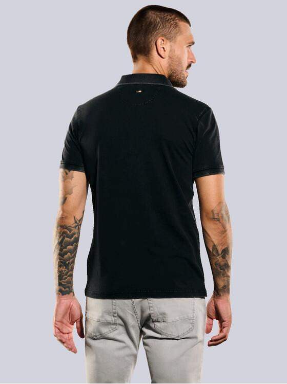 emilio adani Herren Polo-Shirt uni Schwarz 35285