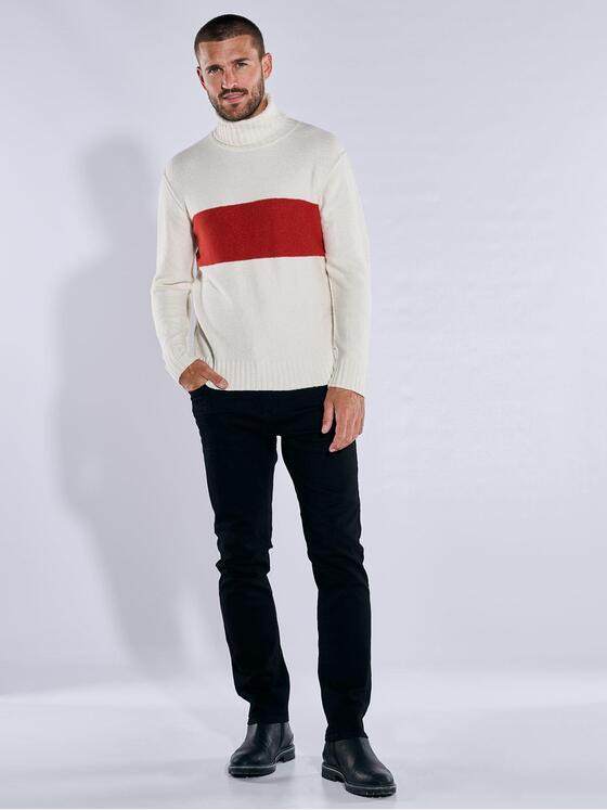 emilio adani Herren Pullover mit Rollkragen Weiß 37957