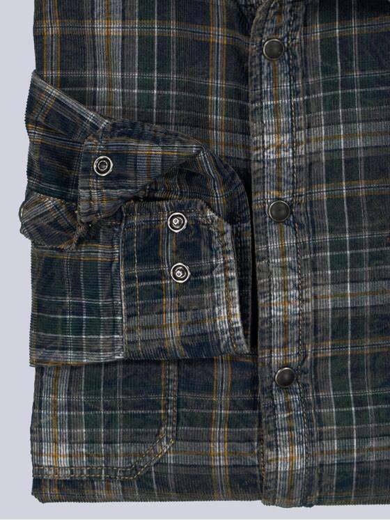 engbers Herren Langarm-Hemd aus Cord Blau 35659