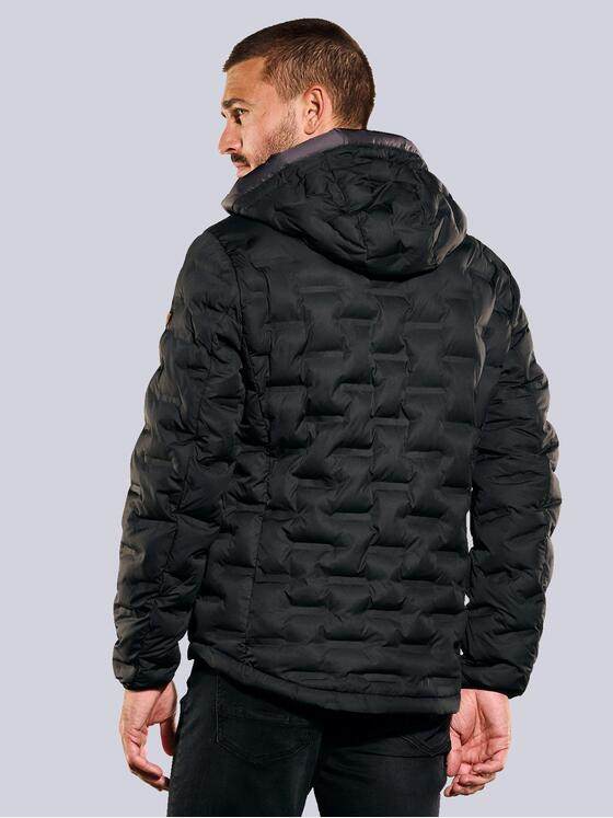 emilio adani Herren Steppjacke mit abnehmbarer Kapuze Schwarz 35200