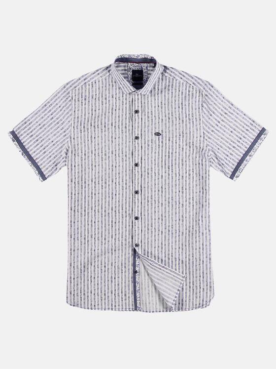 engbers Herren Gestreiftes Kurzarmhemd mit Kontrastdetails Blau 29892