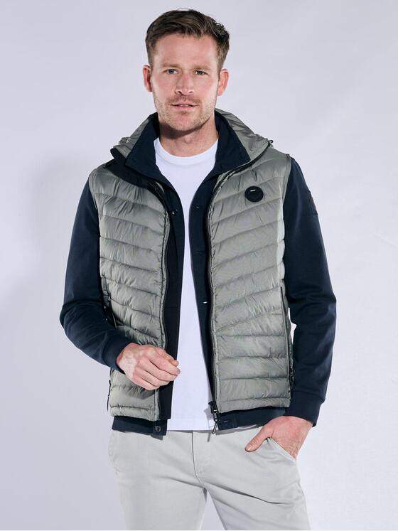 engbers Herren Steppweste mit abnehmbarer Kapuze Khaki 38243