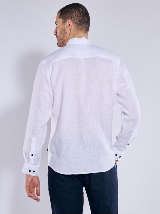 engbers Herren Langarm-Hemd aus Leinen Reinweiss 36647