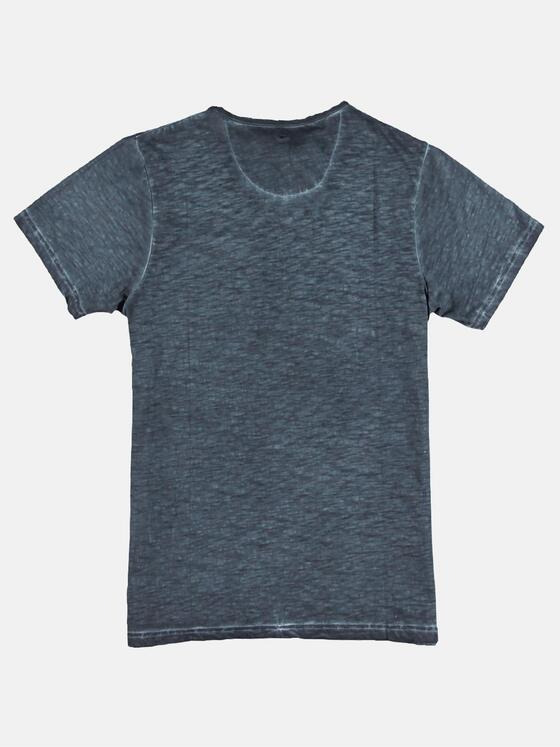emilio adani Herren Henley T-Shirt mit spannendem Farbeffekt Blau 29684