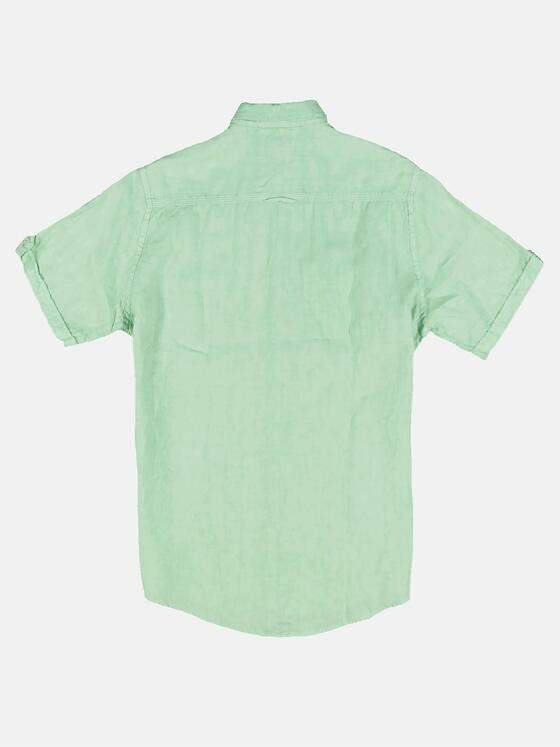 engbers Herren Kurzarm-Hemd aus Leinen Gruen 31740