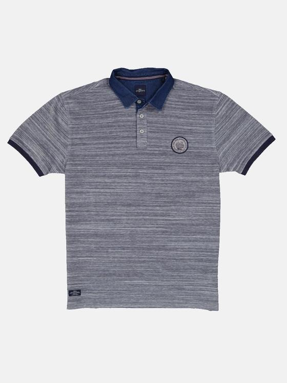 engbers Herren Polo-Shirt gestreift Blau 33075