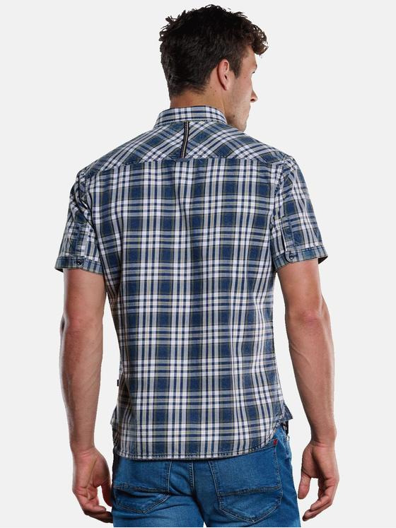engbers Herren Kurzarm-Hemd kariert Indigoblau 33440