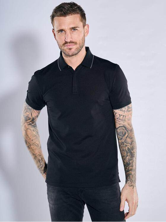 emilio adani Herren Polo-Shirt atmungsaktiv Schwarz 38432